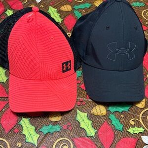 Under Armour Red and Black Mesh Caps Qty 2